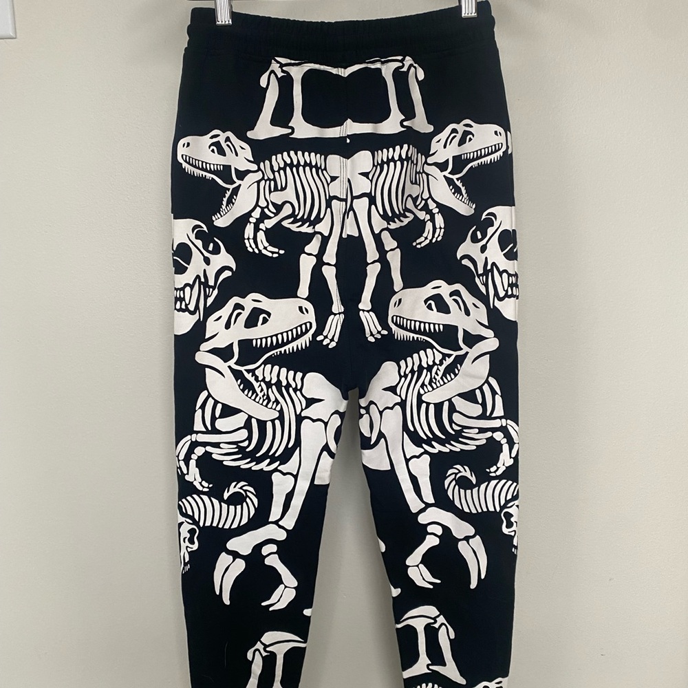 🖤 KILLSTAR Black and White Dinosaur Skeleton Joggers